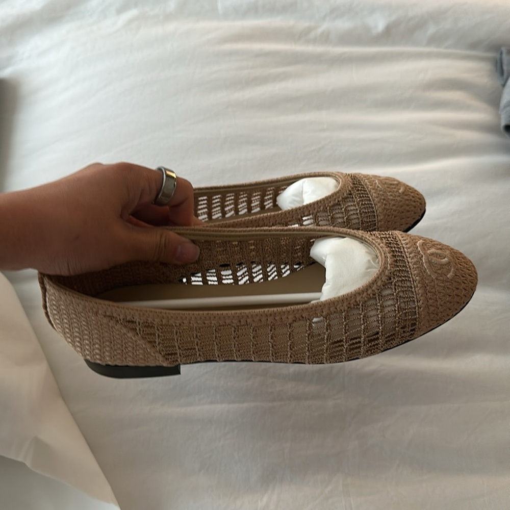 NWT Chanel raffia ballet flat- size 7 - Picture 6 of 10